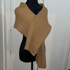 Michael Kors Ribbed Tan Knit Scarf